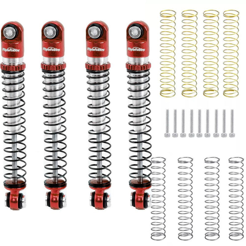 Powerhobby SCX24752 Red 54mm Long Travel Shocks for SCX24 Jeep or Bronco