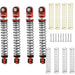 Powerhobby SCX24752 Red 54mm Long Travel Shocks for SCX24 Jeep or Bronco