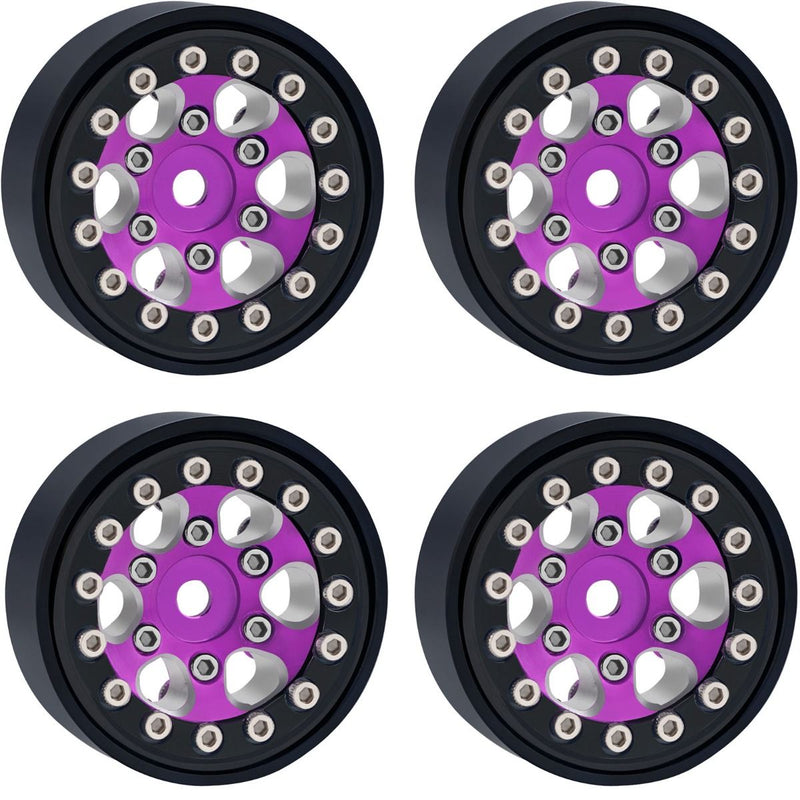 Powerhobby SCX24753 Purple Aluminum 1.0" Rock Crawler Wheels 4 Pack