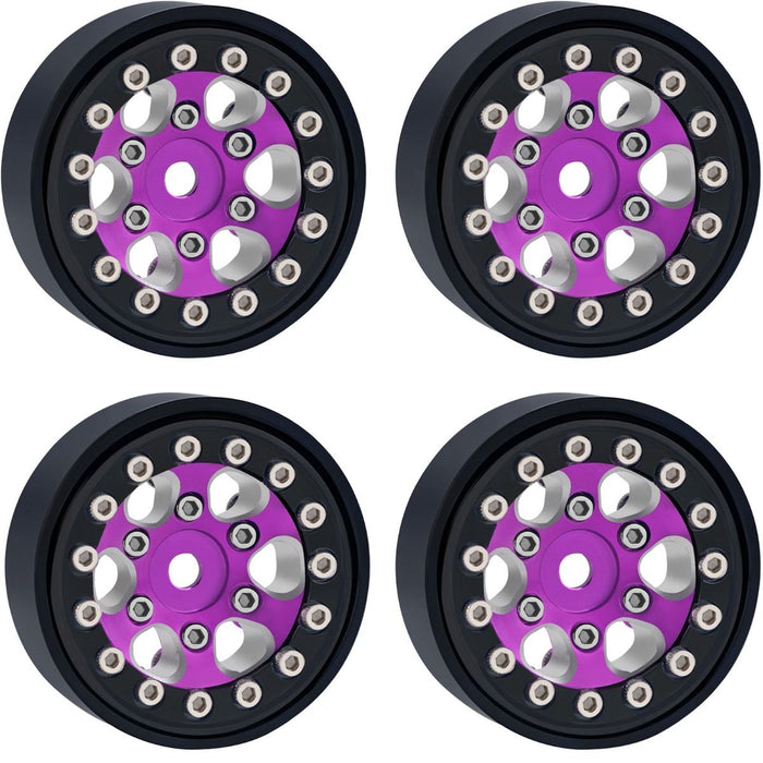 Powerhobby SCX24753 Purple Aluminum 1.0" Rock Crawler Wheels 4 Pack
