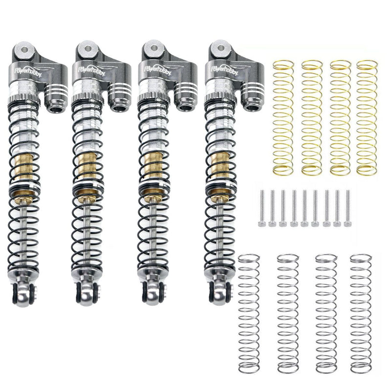 Powerhobby SCX24771 Grey 58mm Long Travel Shocks for SCX24 Jeep or Bronco