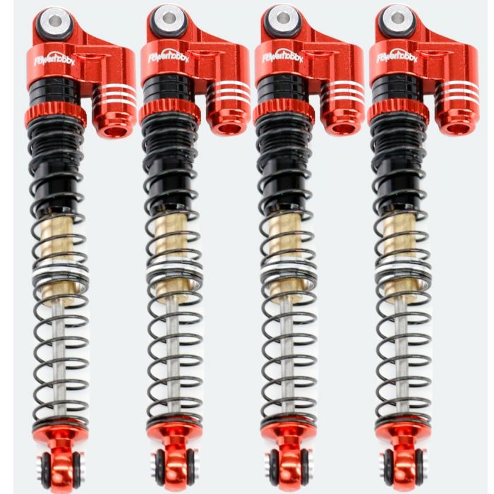 Powerhobby SCX24771 Red 58mm Long Travel Shocks for SCX24 Jeep or Bronco