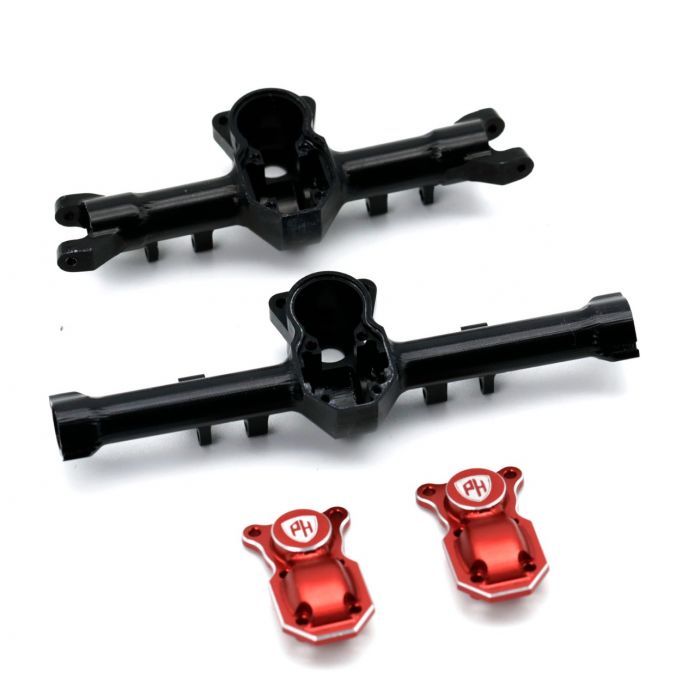 Powerhobby SCX2478 Black Aluminum Front and Rear Axle Housing Case for SCX24