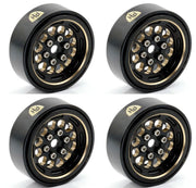 Powerhobby SCX2491 1.0" Black Brass Beadlock Rock Crawler Wheels 4 Pack