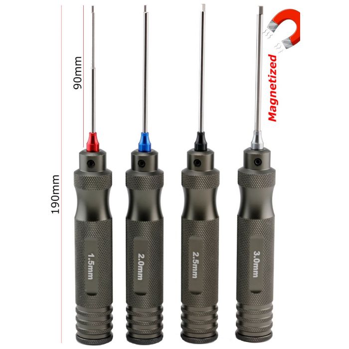 Powerhobby T008 Metric Magnetic Hex Tool Set (1.5, 2.0, 2.5, 3.0)