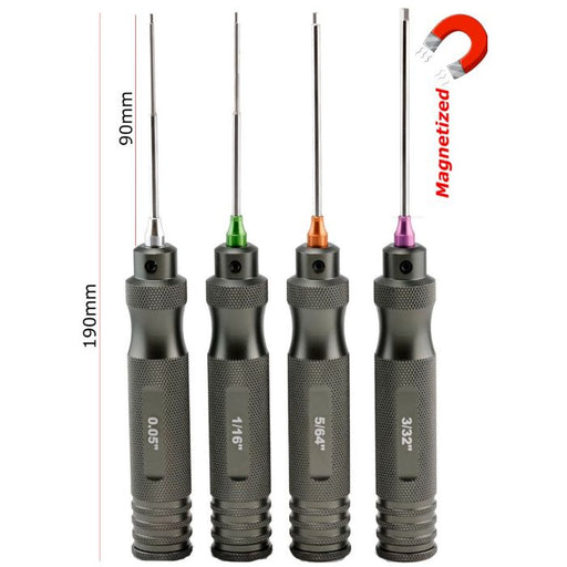 Powerhobby T009 Standard Magnetic Hex Tool Set (.05" 1/16" 5-64" 3/32")