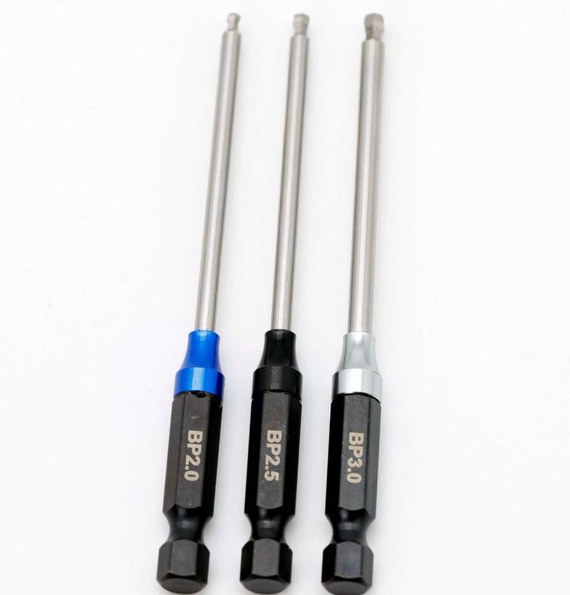 Powerhobby T011 Ball End Metric Hex Driver Tip for 1/4" (2.0, 2.5, 3.0)