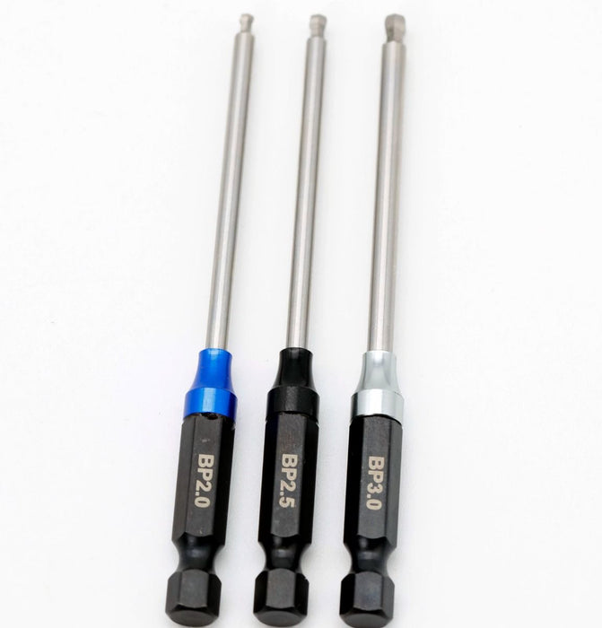 Powerhobby T011 Ball End Metric Hex Driver Tip for 1/4" (2.0, 2.5, 3.0)