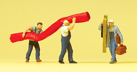 Preiser 10568 HO Scale Working People Carpet Installers Figures 3 Pack