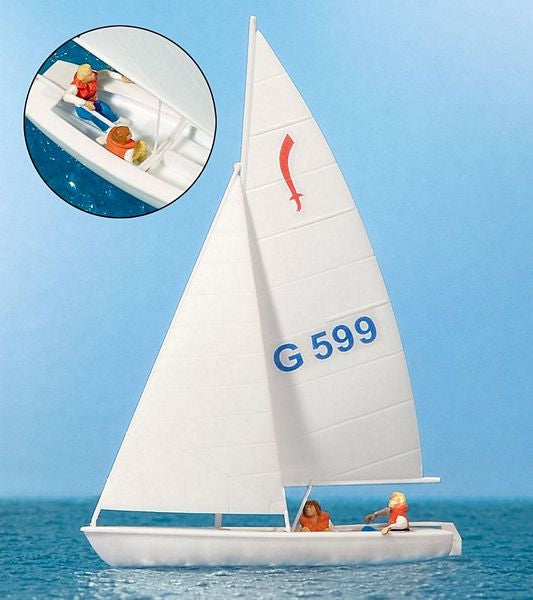 Preiser 10677 HO Scale Sailors Sailing Boat #2