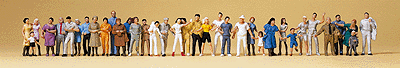 Preiser 14412 HO Scale Figures - Pedestrians (36 Pack)