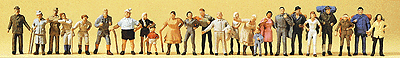 Preiser 14413 HO Scale Figures - Hikers and Backpackers (24 Pack)