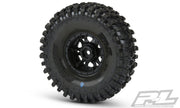 Pro-Line 10128-13 Hyrax 1.9 G8 Tires Mounted on Black and Silver Beadlock Wheels 2 Pack