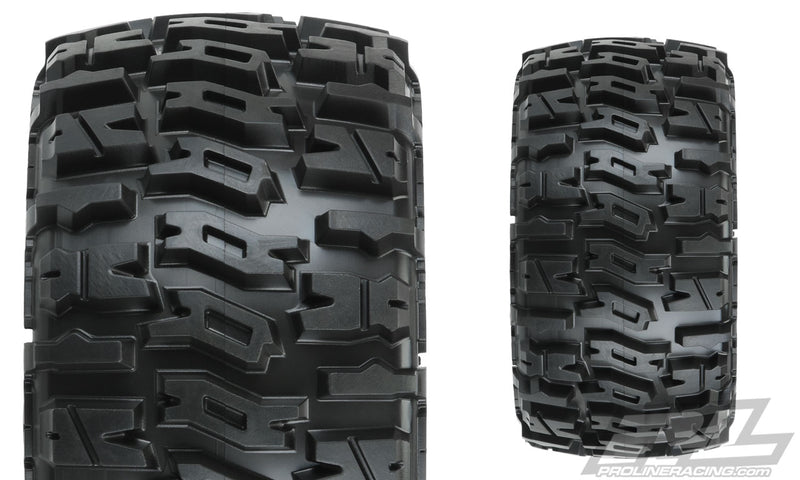 Pro-Line 10159-10 Trencher LP Tires Mounted on Black Raid Wheels for Rustler (2WD R 4x4 F/R) 1 Pair