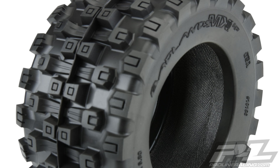 Pro-Line 10166-10 Badlands MX38 HP Belted Tires Mounted on Black Raid 3.8 17mm Hex Wheels 1 Pair