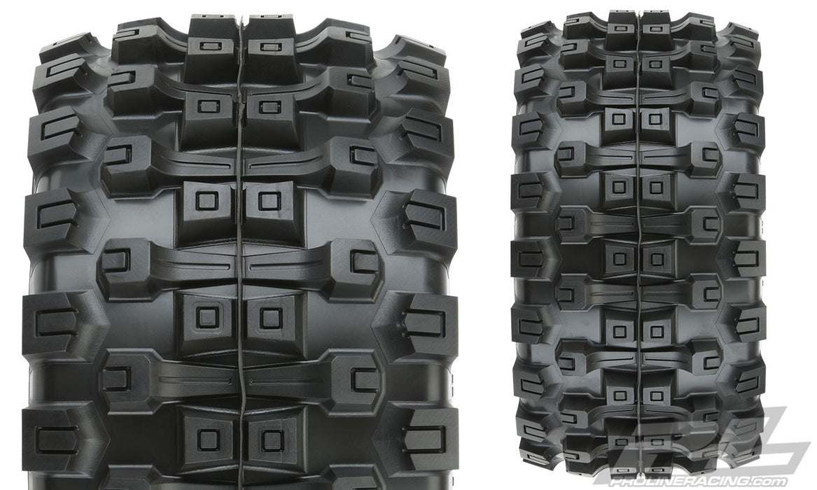 Pro-Line 10166-10 Badlands MX38 HP Belted Tires Mounted on Black Raid 3.8 17mm Hex Wheels 1 Pair