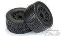 Pro-Line 10167-10 Street Fighter HP Belted Tires Mounted on Black Raid 3.8 17mm Hex Wheels 1 Pair
