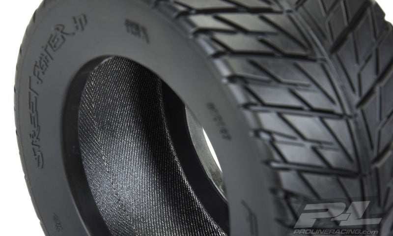 Pro-Line 10167-10 Street Fighter HP Belted Tires Mounted on Black Raid 3.8 17mm Hex Wheels 1 Pair