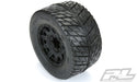 Pro-Line 10167-10 Street Fighter HP Belted Tires Mounted on Black Raid 3.8 17mm Hex Wheels 1 Pair
