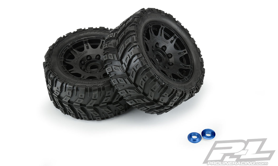 Pro-Line 10176-10 Masher X HP All Terrain Tires on Raid Black Wheels for X-Maxx 1 Pair