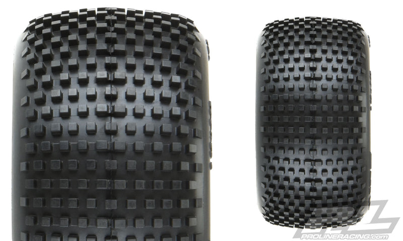 Pro-Line 10177-13 White Front or Rear Wheels with Hole Shot Tires for Mini-T 1 Pair
