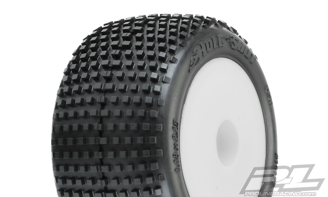 Pro-Line 10177-13 White Front or Rear Wheels with Hole Shot Tires for ...