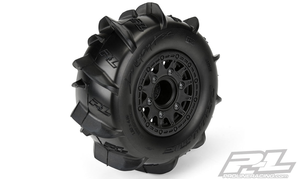 Pro-Line 10185-10 Dumont SC 2.2 / 3.0 Paddle Tires Mounted on Black Raid Wheels 2