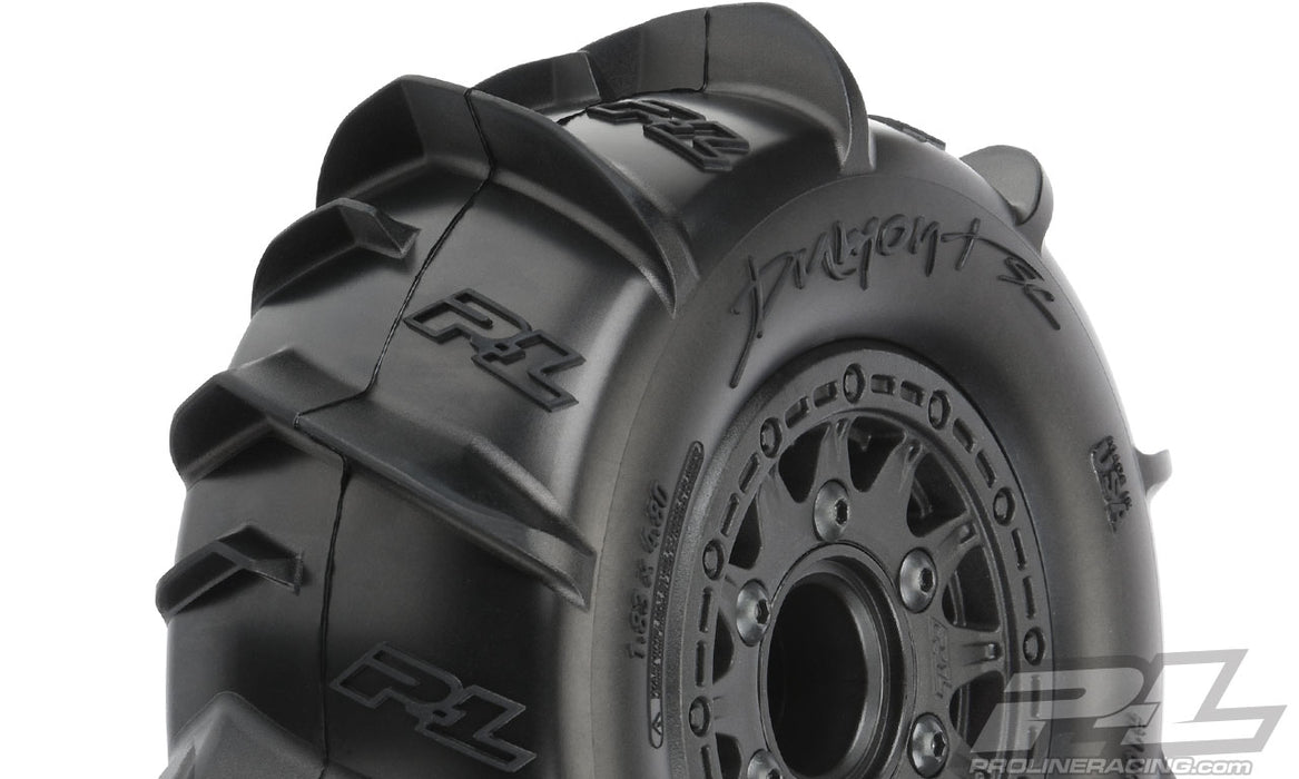 Pro-Line 10185-10 Dumont SC 2.2 / 3.0 Paddle Tires Mounted on Black Raid Wheels 2