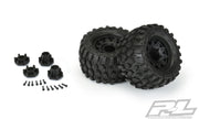 Pro-Line 10190-10 Hyrax 2.8 Tires Mounted on Raid Black Removable Hex Wheels 2 Pack