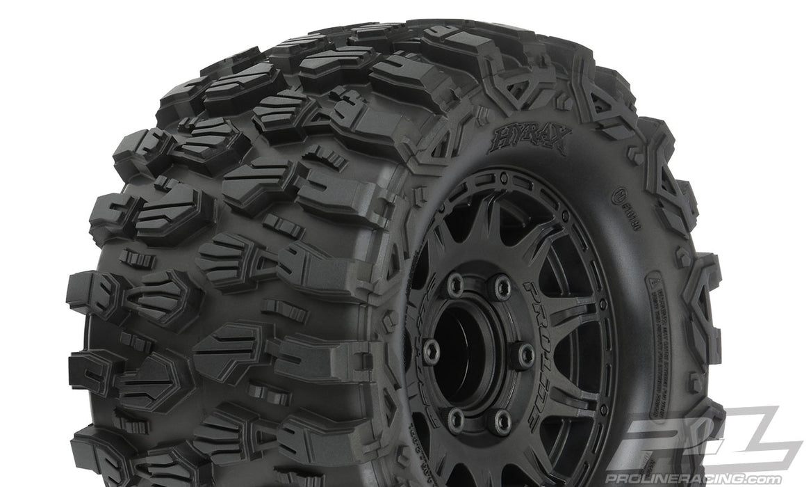 Pro-Line 10190-10 Hyrax 2.8 Tires Mounted on Raid Black Removable Hex Wheels 2 Pack