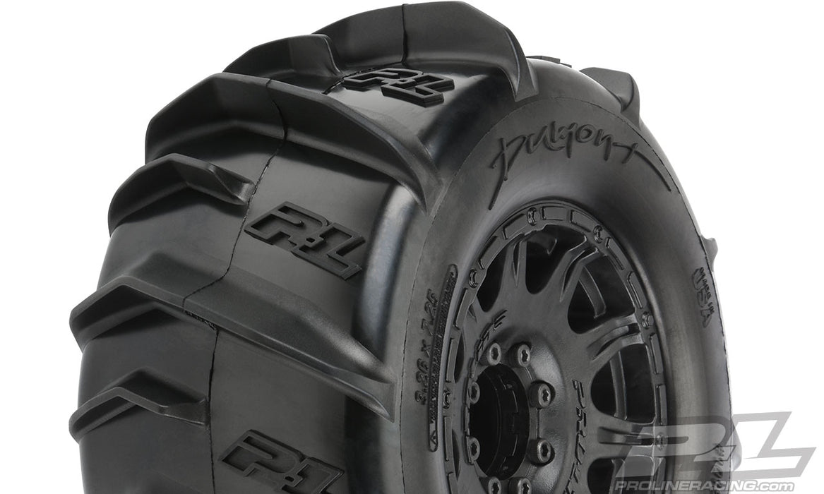 Pro-Line 10192-10 3.8" Dumont Paddle Tires Mounted on Wheels 2 Pack