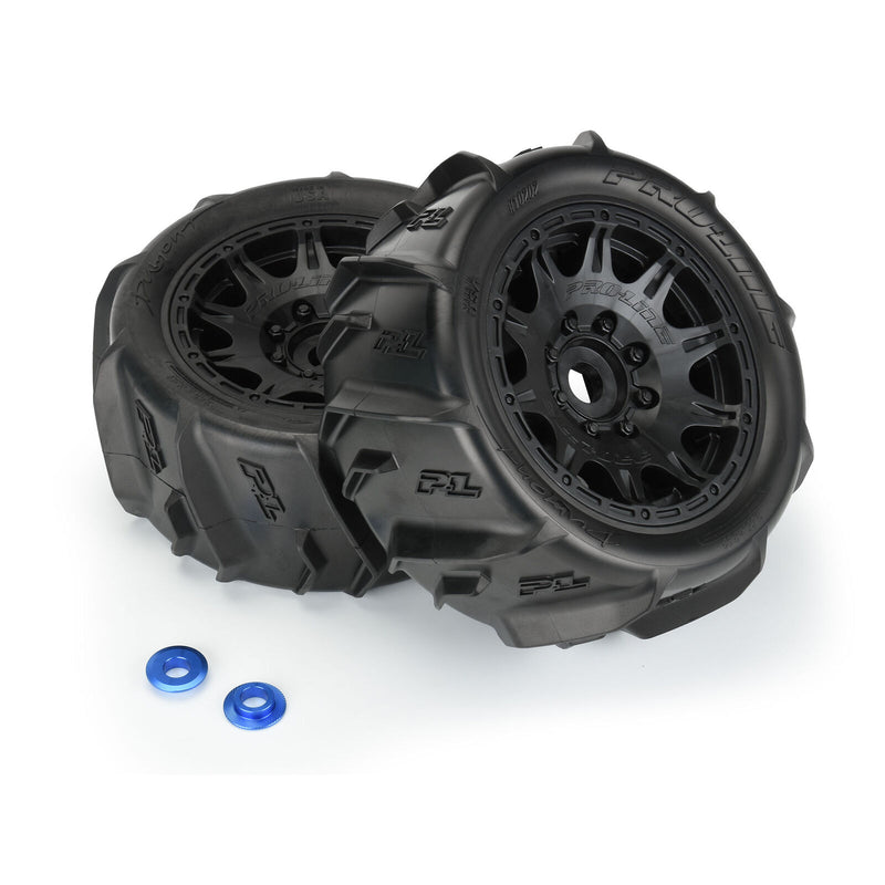 Pro-Line 10202-10 1/6 Sand/Snow Paddle Tires Mounted on 24mm Hex Wheels 1 Pair