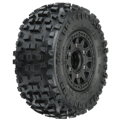 Pro-Line 1182-10 Badlands SC 2.2 / 3.0 Tires Mounted on Black Raid Wheels 2 Pack (2WD R 4x4 F/R)