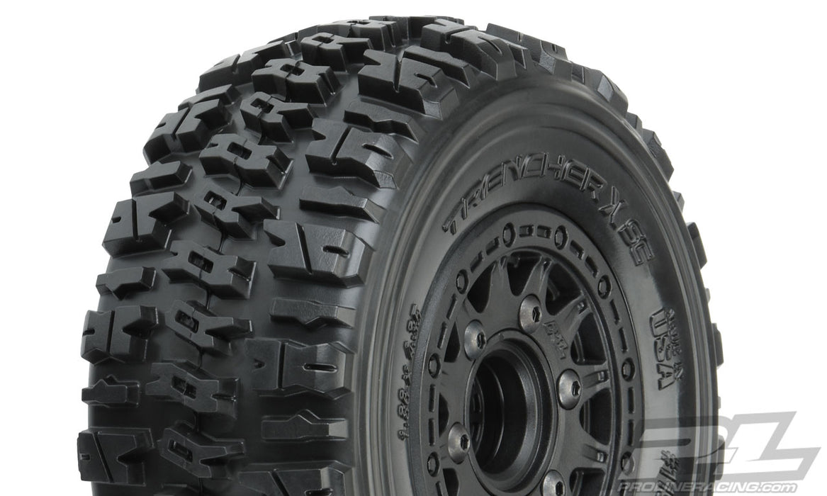 Pro-Line 1190-10 Trencher X SC Tires Mounted on Black Raid 6x30 Wheels 2 Pack (2WD 4x4 F/R)