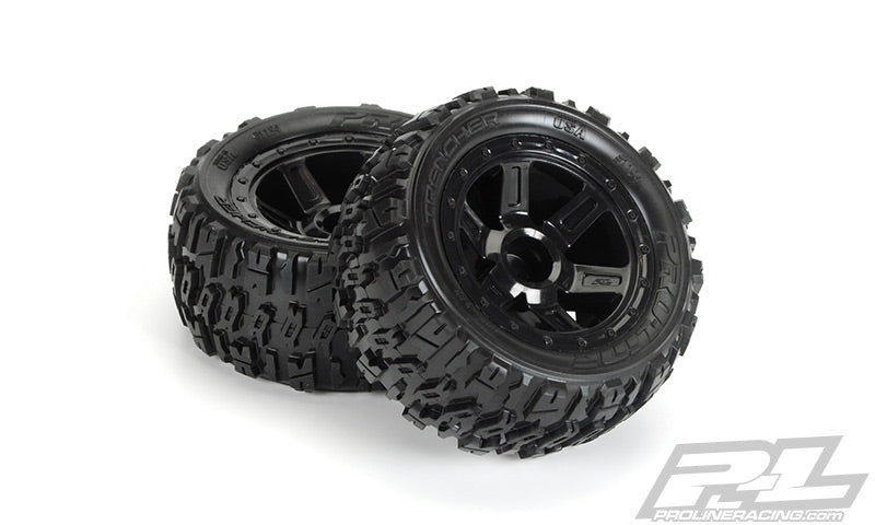 Pro-Line 1194-11 Trenchers 2.2" M2 Tires Mounted on Wheels for 1/16 E-Revo Summit 1 Pair
