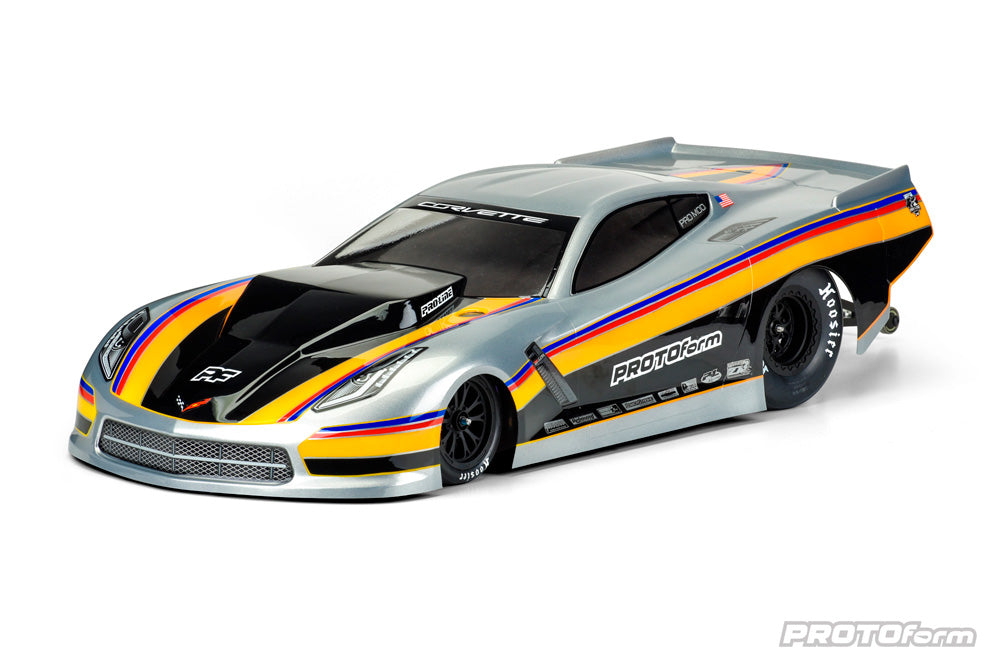 Pro-Line 1571-40 Chevrolet Corvette C7 Pro-Mod Clear Body for Slash and 1/10 2WD Drag Car