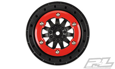 Pro-Line 2745-03 Protrac F-11 SC 2.2 / 3.0 Red and Black Wheels for Hex Drive SCT 2 Pack