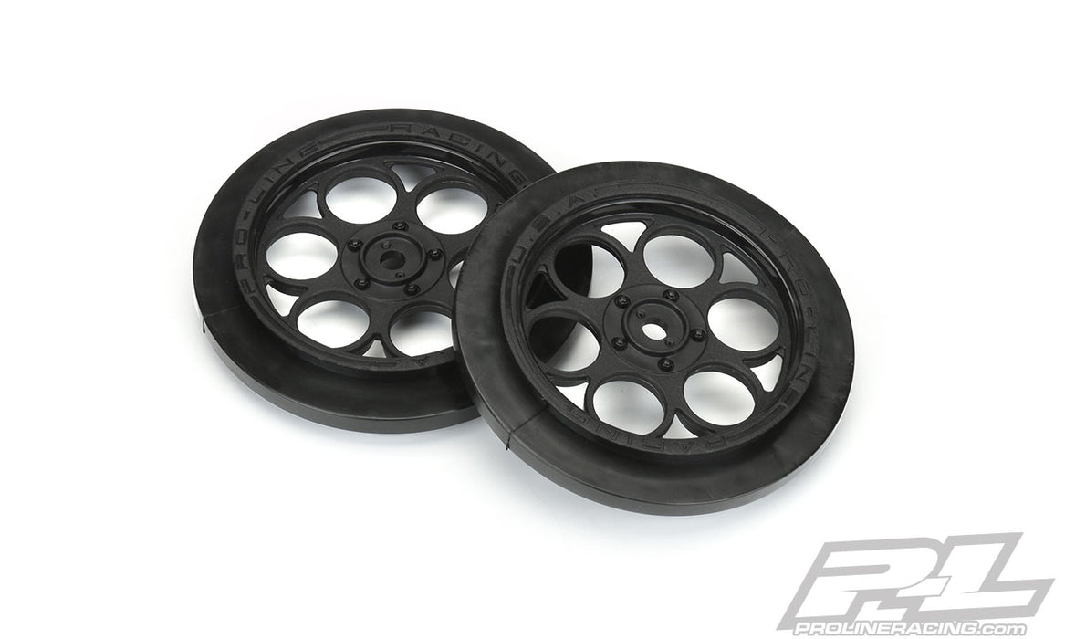 Pro-Line 2803-03 Black Showtime Front Runner 2.2"/2.7" Drag Wheels 2 Pack