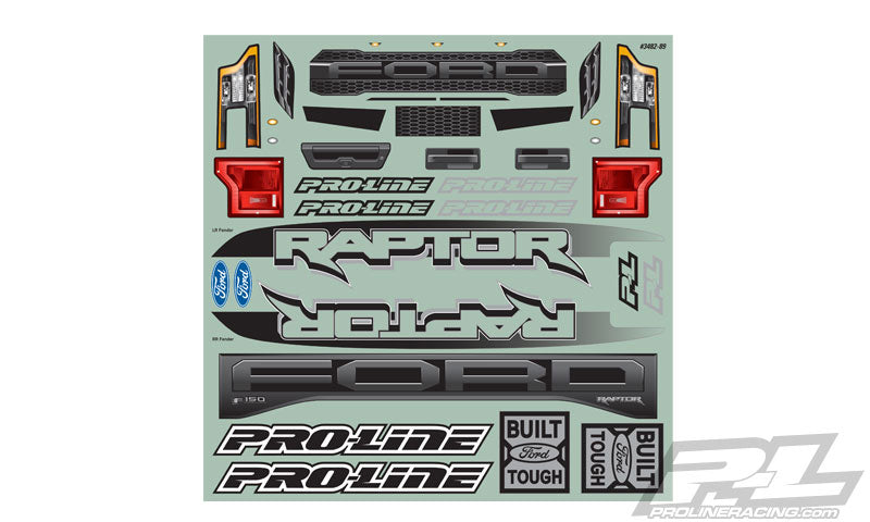 Pro-line 3482-18 2017 Ford F-150 Tough Color Black Raptor Body for X-Maxx 