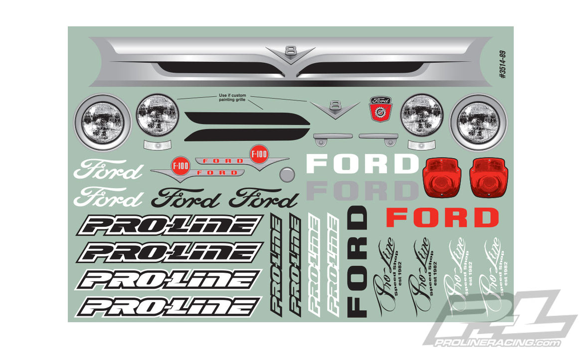 Pro-Line 3514-00 1956 Ford F100 Pro-Touring Street Truck Clear Body for Slash or other SCT