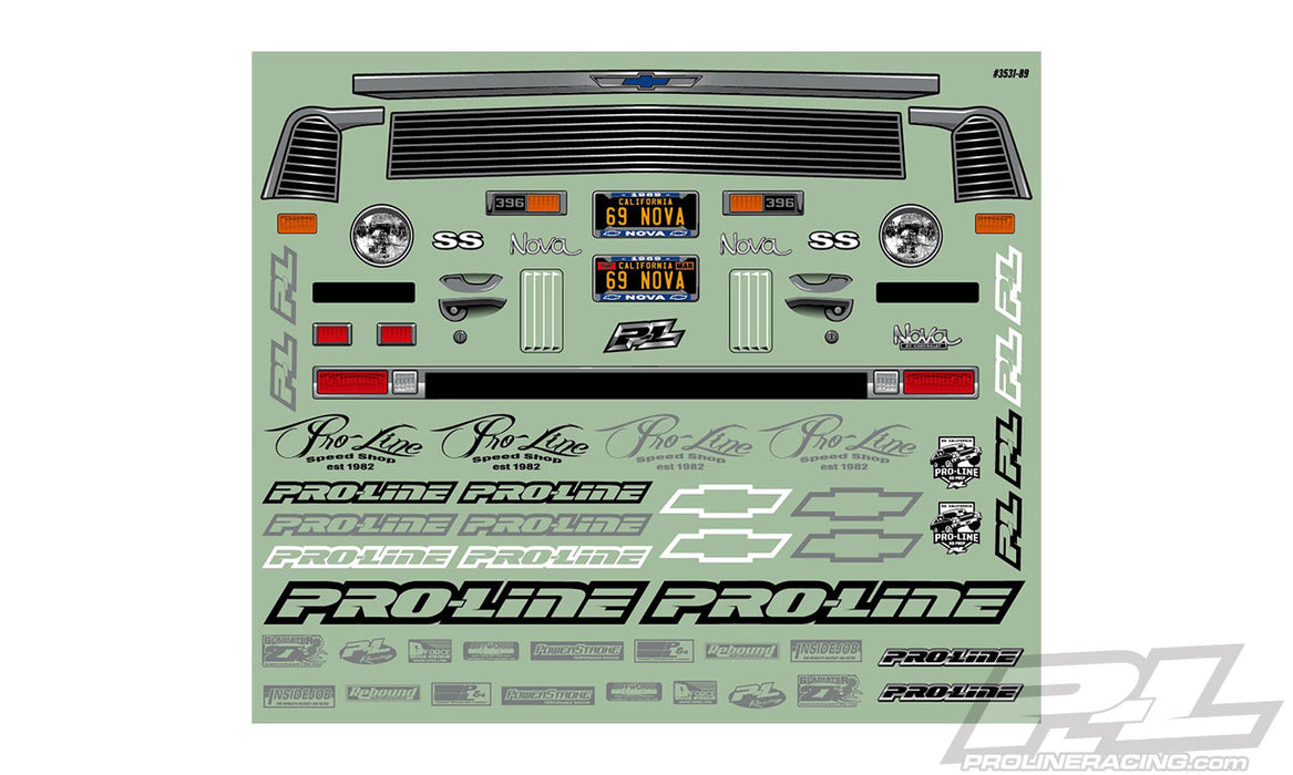 Pro-Line 3531-00 1969 Nova Clear Body for Slash and 1/10 2WD Drag Car