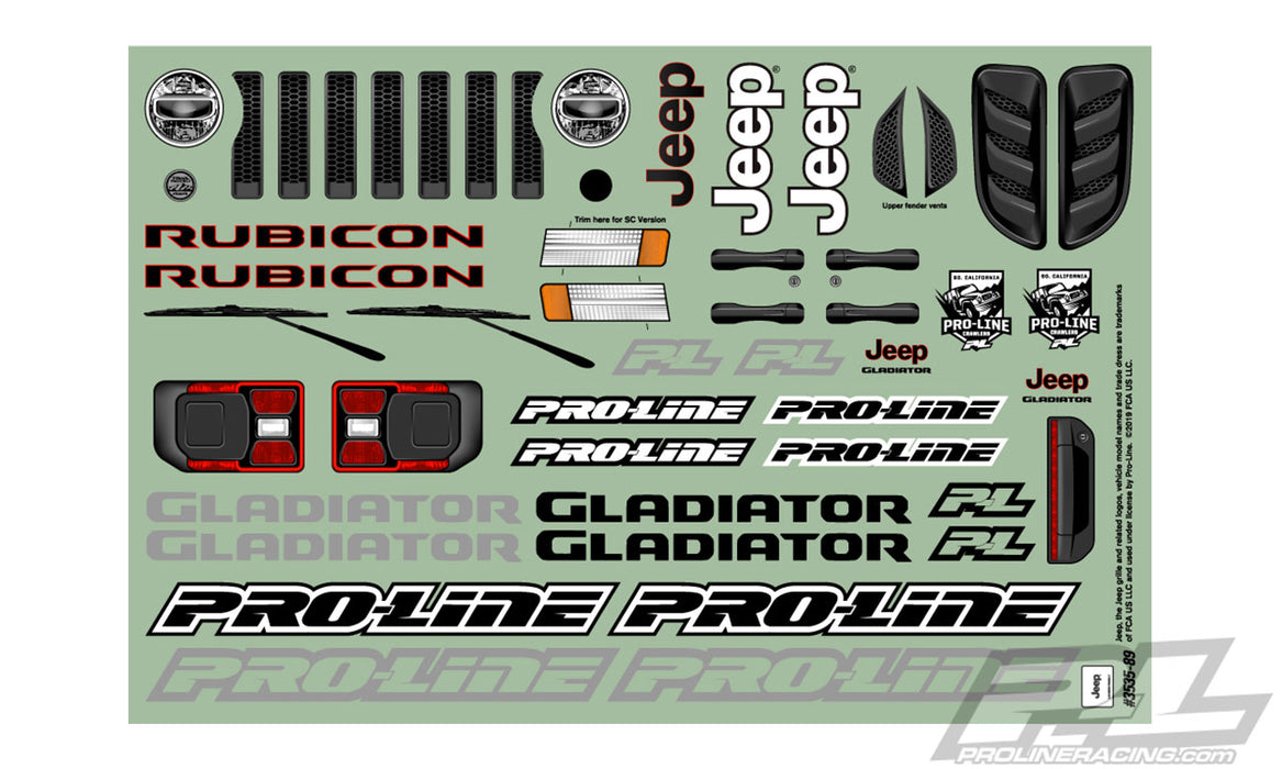 Pro-Line 3542-00 Jeep Gladiator Clear Body for SCT Slash 2WD and 4x4 (Maxx 4S with 6370)