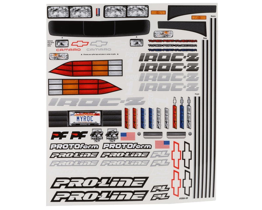 Pro-Line 3564-00 1985 Chevy IROC-Z Clear Body for Slash 1/10 2WD Drag Car  