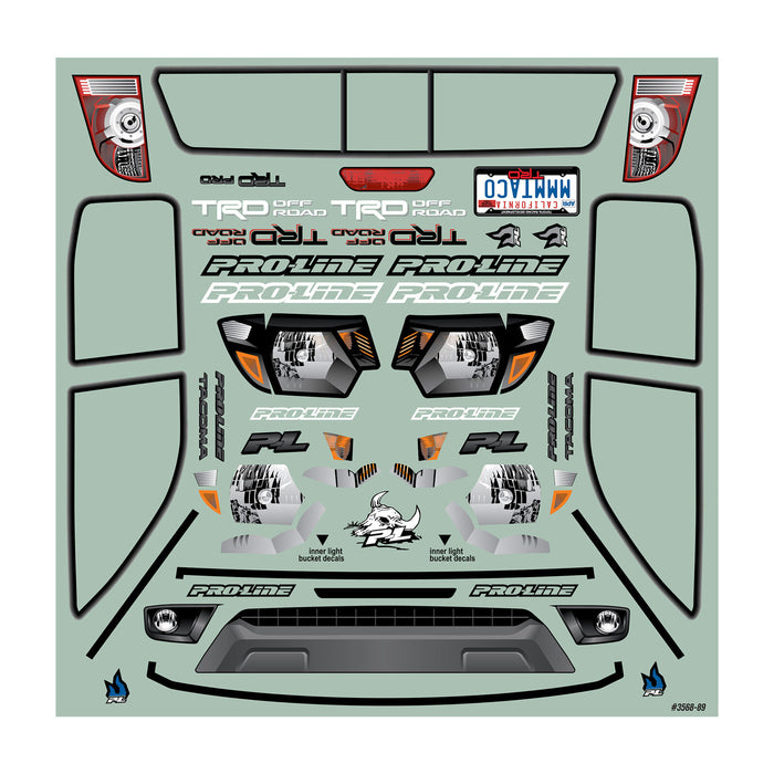 Pro-Line 3568-00 2015 Toyota Tacoma TRD Pro Clear Body for 12.3 WB Crawler