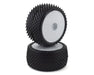 Pro-Line 8267-13 Pyramid 2.2' Z3 (Medium) Rear Off-Road Carpet Buggy Tires Mounted on White Wheels