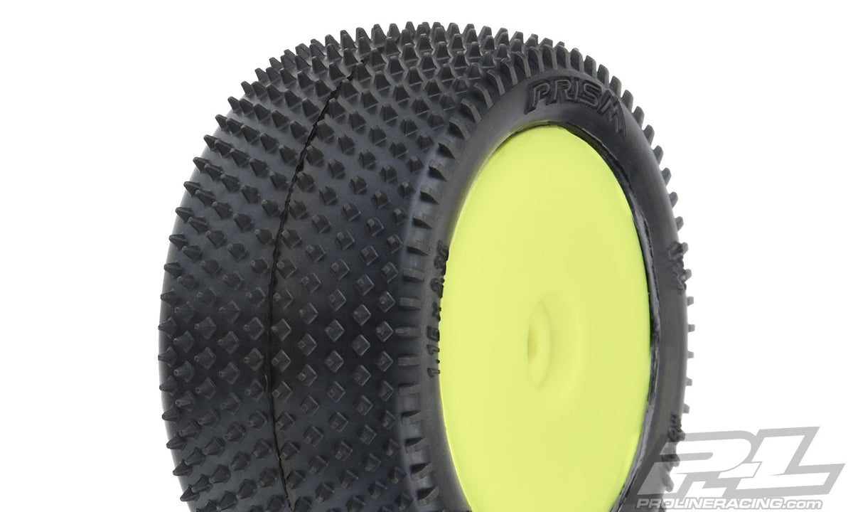 Yellow Line Rims Pro-Line 8297-12 Yellow Rear Wheels with Prism Carpet Tires for Mini-B ...
