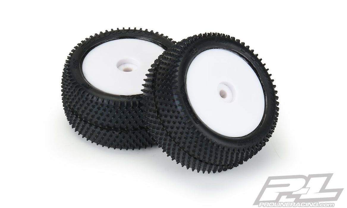 Pro-Line 8297-13 White Rear Wheels with Prism Carpet Tires for Mini-B 1 Pair