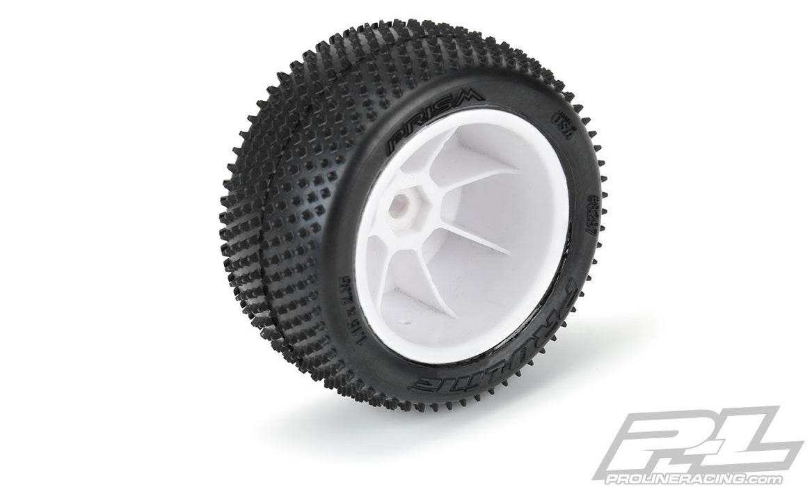 Pro-Line 8297-13 White Rear Wheels with Prism Carpet Tires for Mini-B 1 Pair
