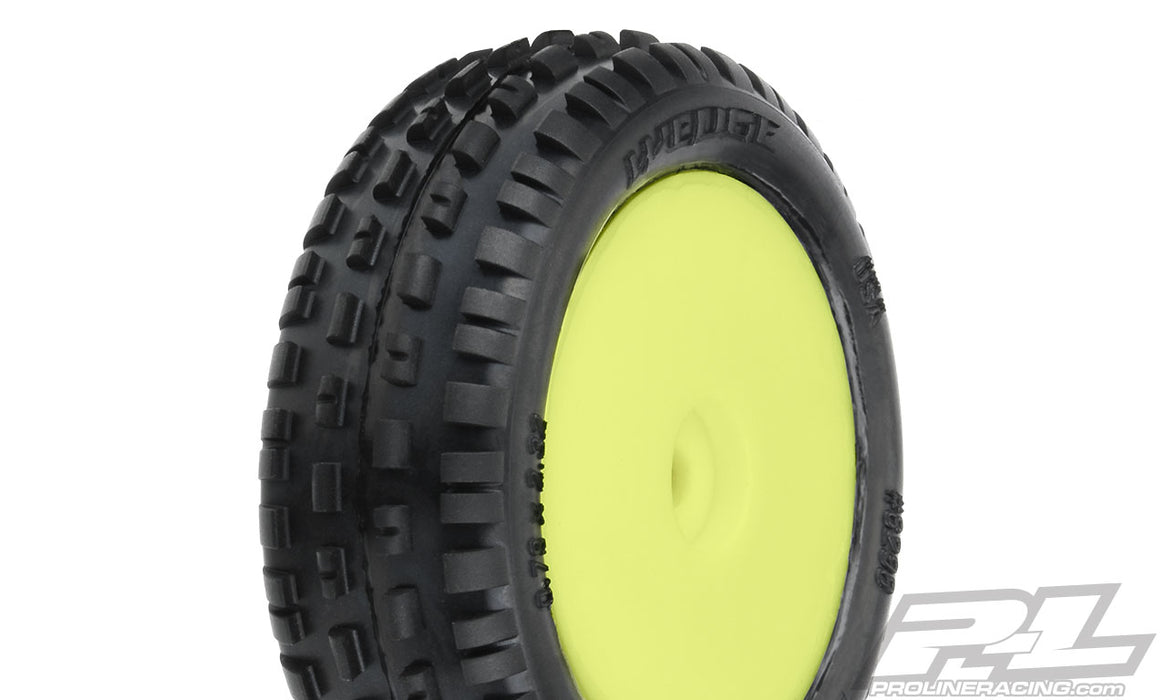 Pro-Line 8298-12 Yellow Rear Wheels with Wedge Carpet Tires for Mini-B 1 Pair