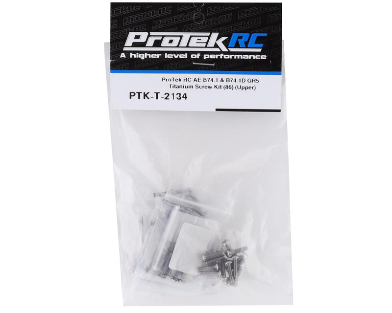 Protek RC T-2134 AssociatedB74.1 Grade 5 Titanium 86 Piece Screw Kit for Upper
